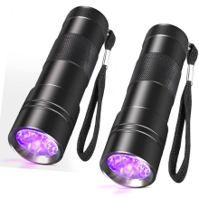 Black Light Torch, 2 Pack of 12 LED UV Black Light Torches, 395nm Handheld Torch, Professional Urine Detector black