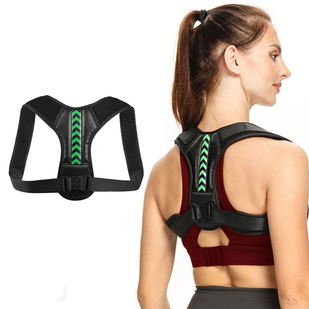 Black/Green Back Straightener Posture Correction Back Support Belt For Neck Lumbar Support ( S)