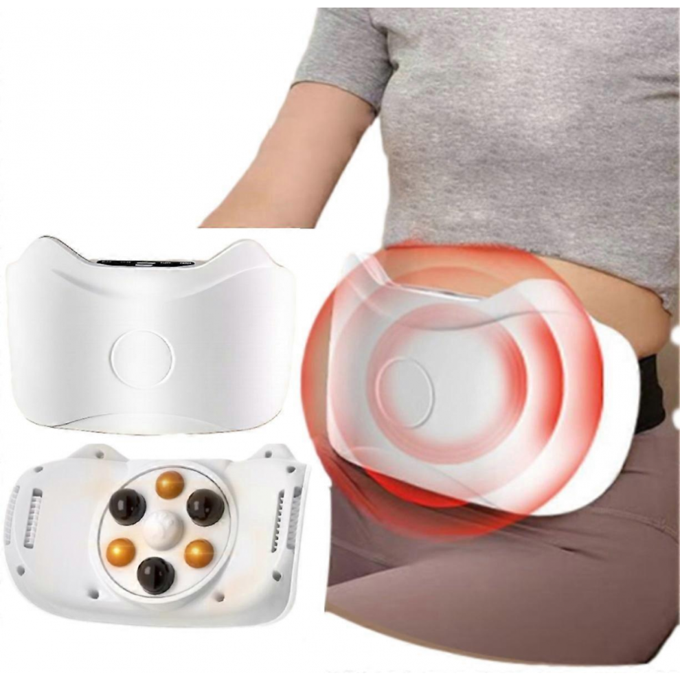 Electric Bian Stone Abdominal Massager, Smart EMS Tummy Belly Massager Belt for Fat Burning & Bloating Relief