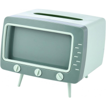 Retro-Taschentuchbox mit Handyhalterung, Retro-Taschentuchspender in TV-Form, Handyhalterung mit TV-Form, Taschentuchspenderbox