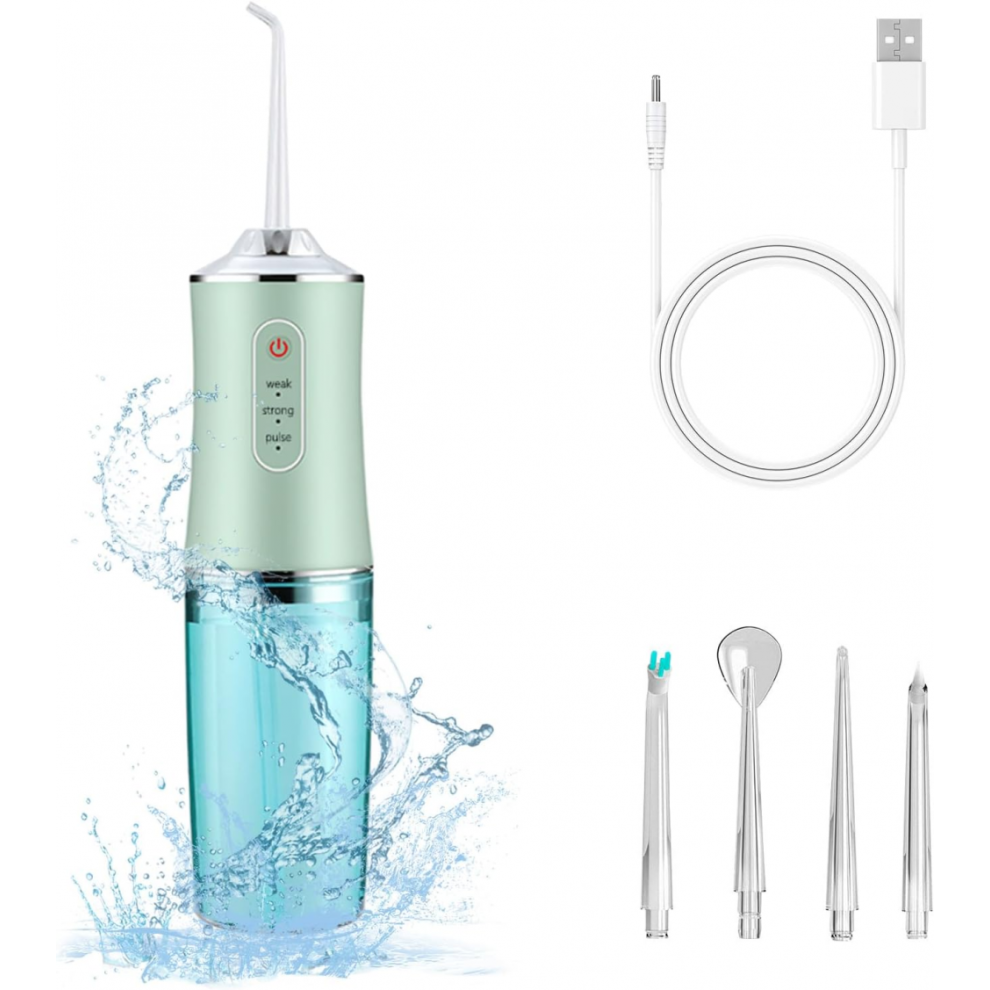 Oral Irrigator Usb Rechargeable Water Flosser Portable Dental Water Jet 220ml Water Tank Teeth Cleaner