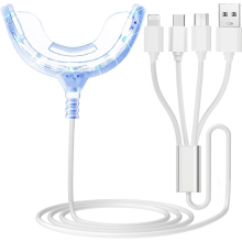 Teeth Whitening Accelerator Light, 16x More Powerful Blue LED Light, Mouth Tray Teeth Whitening Enhancer Light Trays Connected with iPhone/A