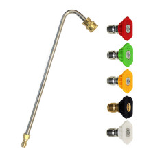 Tubo extensor angular para lavadora de alta pressão, 5 bicos de pulverização com conexão rápida de 1/4", acoplador giratório em aço