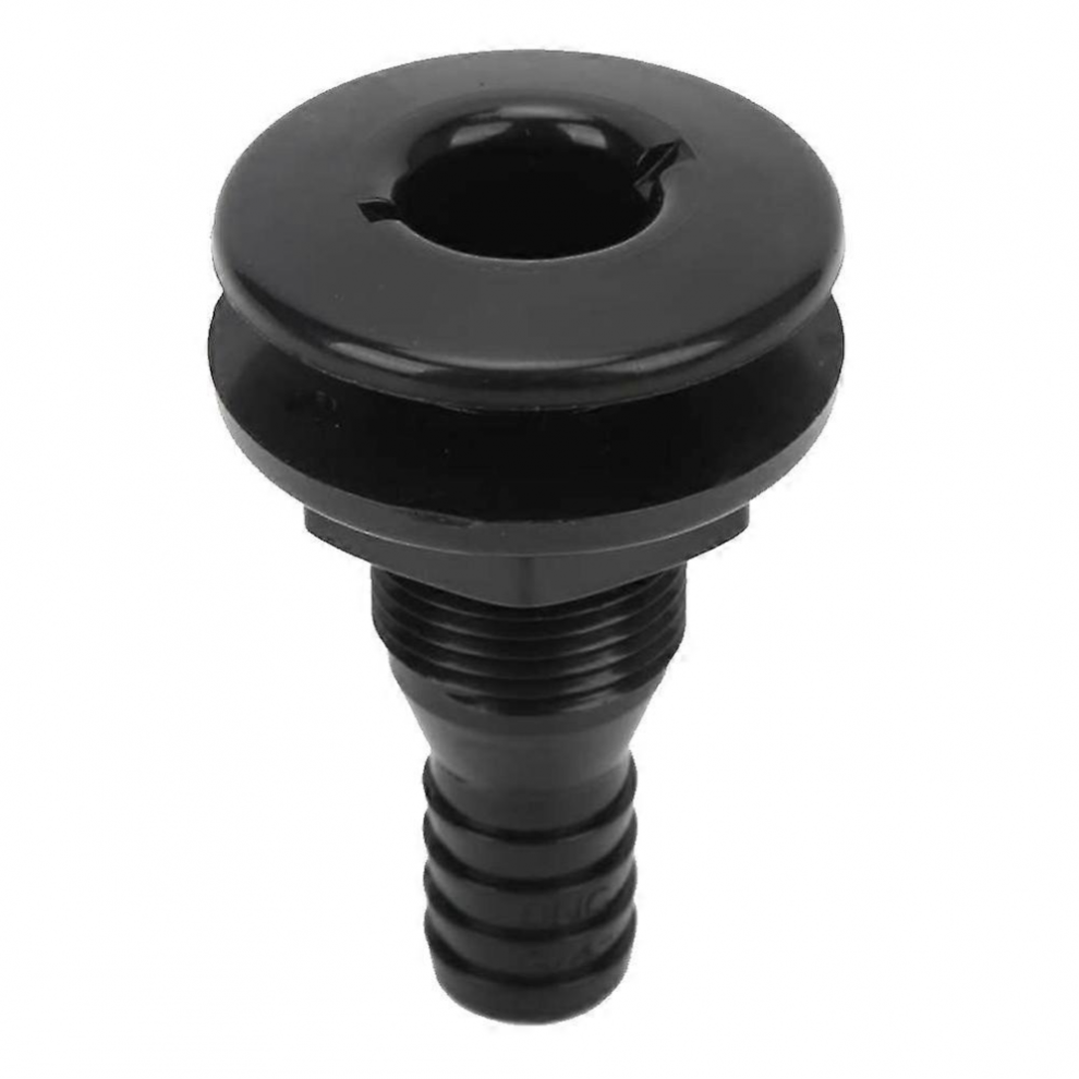 Boat Water Drain Scupper Abs 3/4In Black Through Hull Connector 6472608752874