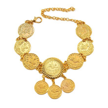 Fashionable Coin Shape Foot Chain Adjustable Length Anklet Alloy