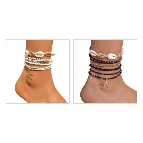 7Pcs Adjustable Sea Shell Starfish Foot Chain-Anklet style two 1