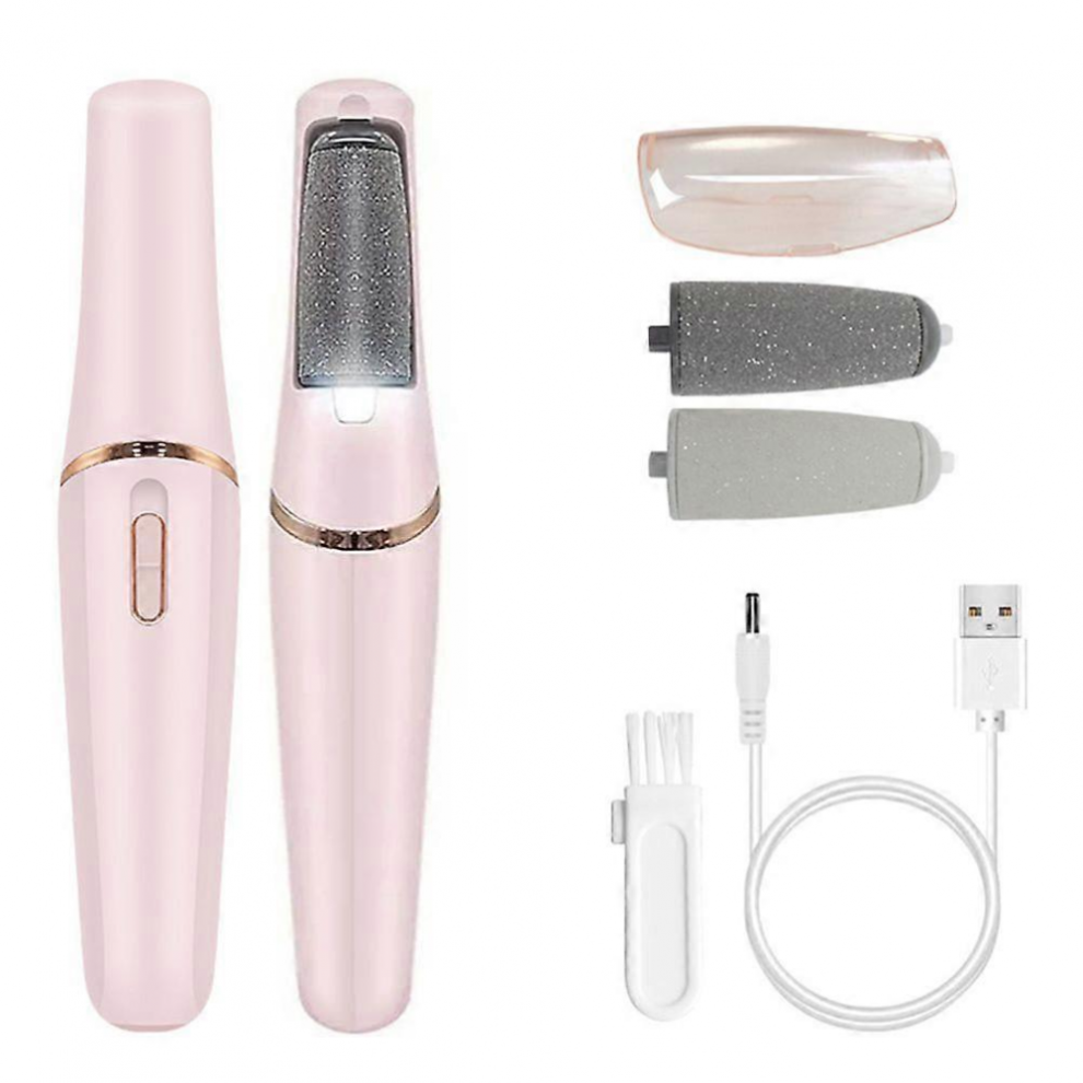 Electric Callus Remover Electric Foot Care Pedicure Set LED Rechargeable Callus Slicer for Feet with 2 Rollers 2 Speeds
