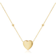 Colar delicado com pingente de coração para mulheres, comprimento ajustável para um ajuste perfeito, joia em latão banhada a ouro 18k, colar