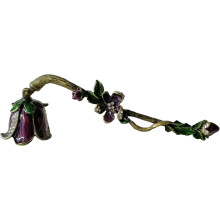 Candle Snuffer with Vintage HandPainted Design, Purple Metal Candle Extinguisher for Safe Use