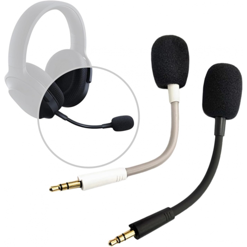 Microfones destacáveis compatíveis com headsets sem fio Razer Barracuda X com capa de espuma. 1
