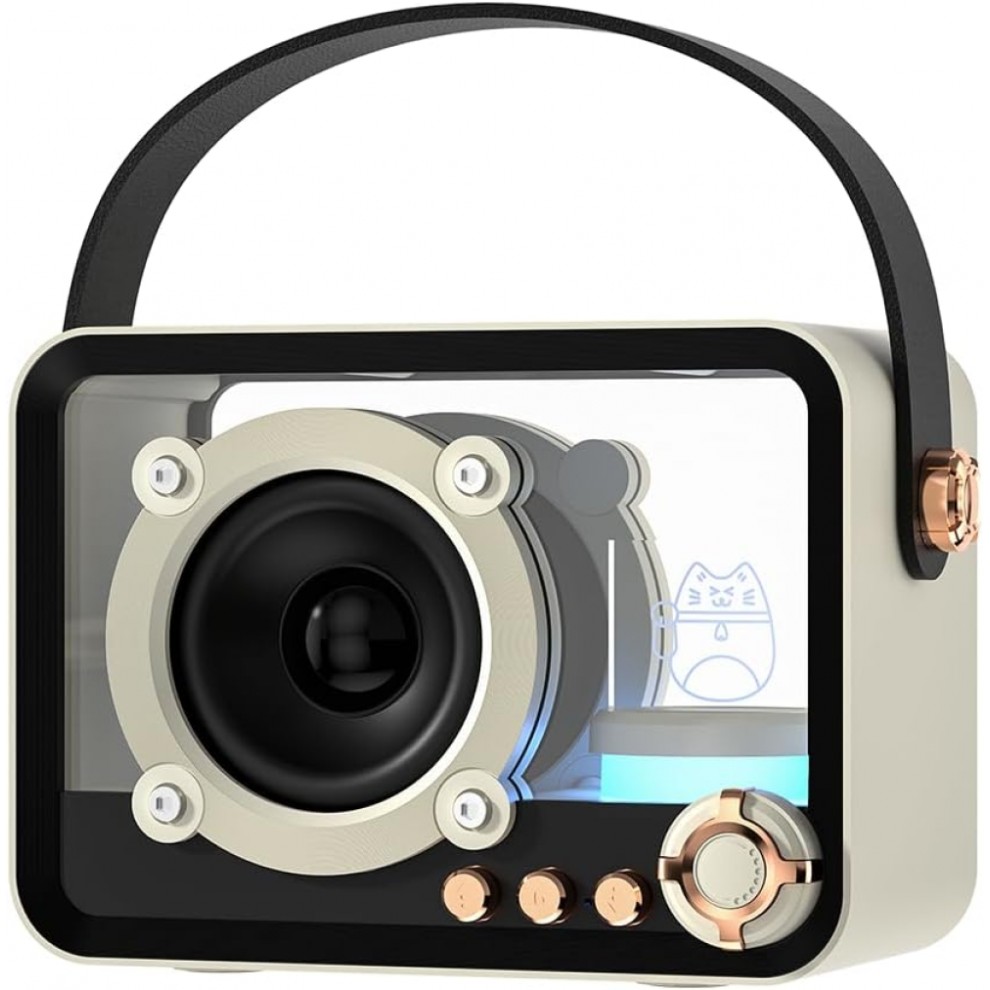 Punk Style Transparent Wireless Bluetooth Speaker With Rgb S, 5W Hifi Hd Sound, Tf Card/Fm/Aux Support, 8H Playtime, Portable Mini (Whi Light 6472608759477