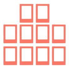 10Pcs 3Inch Magnetic Photo Frame Creative DIY-Coral Orange