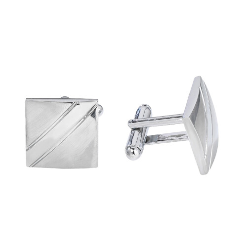 Stylish Grid Design Mens Cufflinks Copper-Two cutting lines