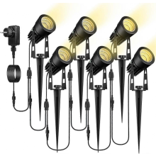 Conjunto de 6 luminárias de jardim com estaca para fixação no solo, à prova d'água IP65, LED.