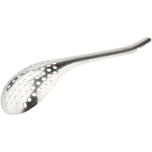 Caviar Spoon Short Handle Stainless Steel Small Slotted Spoon Cooking Kitchen Tool 2