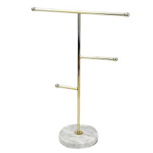 Organizador de joyas de lujo, soporte para collares con base de mármol y revestimiento que no se decolora, ideal para una decoración elegante del