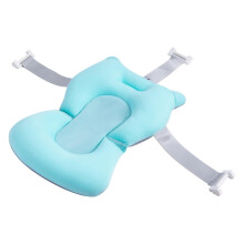 4 x 28 x 22 cm Bath Pillow Bath Insert, NonSlip Soft and Foldable Shower Cushion for Toddlers, Regular Blue for Daily Use