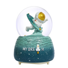 Astronaut Snow Globe 80MM Musical Glitter Space Decoration for Kids Birthday Gift