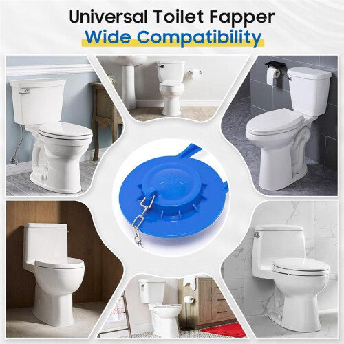 1SET Universal Toilet Flapper Replacement Kit 2 Inch Toilet Tank Flapper with 2 Stainless Chains Replacement 1