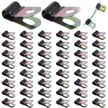 50 Pcs Cable Clamps,1/4 Cable Clamps with Rubber Coated Cushioned Insulated, for Wiring Tube Lines Wire Cord