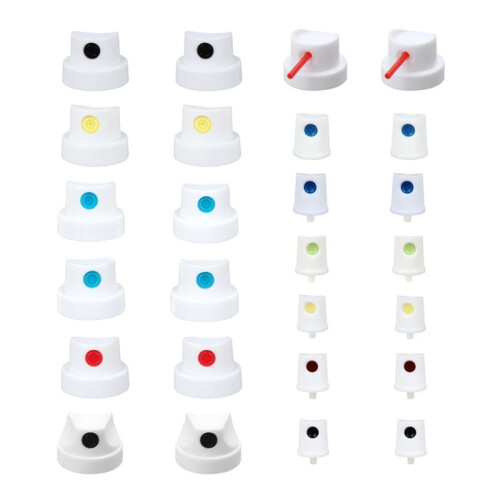 Spray Paint Nozzle Caps Set, 26 Universal Replacement Tips, Master Cap Collection Universal SprayCan Nozzle Kit
