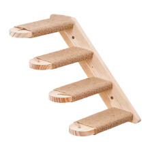 Wall Mounted Wood Cats Ladder Exercise Toy For-Four floors