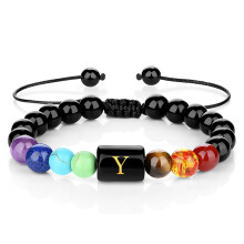 Rainbow Colors Natural Stone Charm Bracelet Handcrafted For-Y