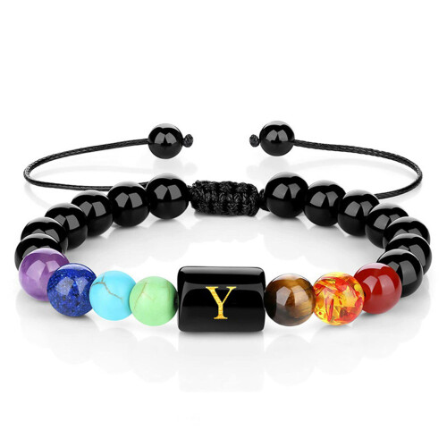 Rainbow Colors Natural Stone Charm Bracelet Handcrafted For-Y