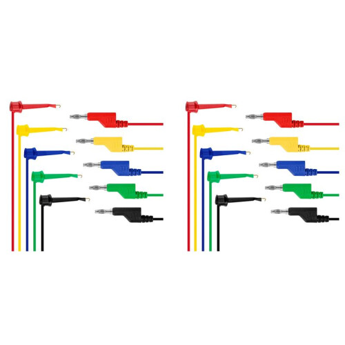 10PCS Test Hook Wire Stackable Banana Plug to  Grabber Multimeter Test Lead Set Flexible Wire Leads 500V/5V 39 Inch