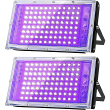 2 pezzi 4 pezzi 100W LED Blacklight UV Luci nere per Glow Party IP65 Luce nera impermeabile con spina e interruttore Proiettore per Black Li