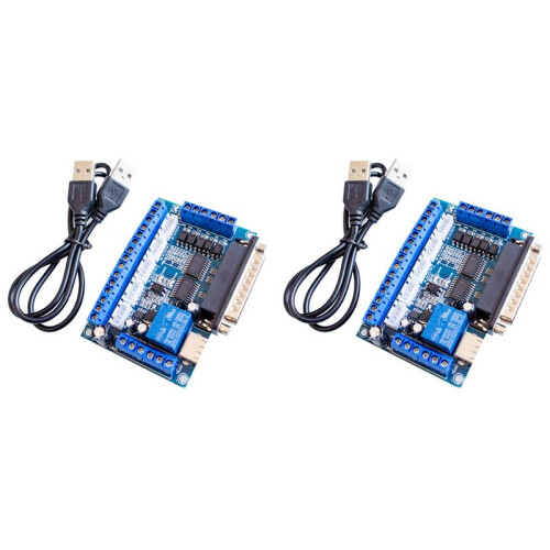 2X MACH3 Interface Board CNC 5 Axis with Optocoupler Adapter Stepper Motor Driver + USB Cable