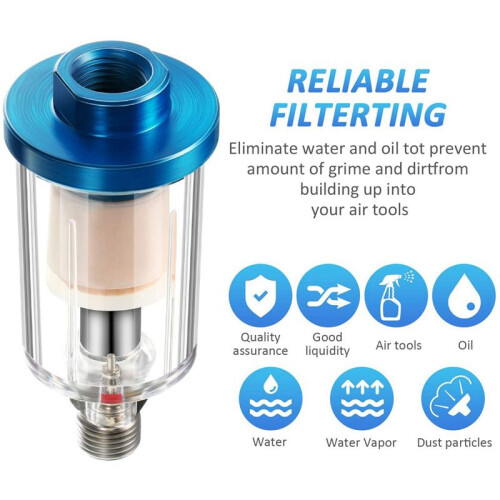 9 Pieces Water Oil Separator Filter Airbrush Filter Moisture Separator for Air Line Compressor Fitting 2