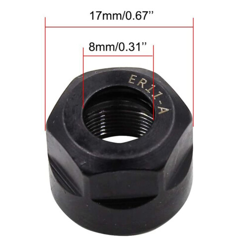 8Pcs ER11-A Type M14 Thread Collet Clamping Hex Nuts, for CNC Milling Chuck Holder Lathe 2