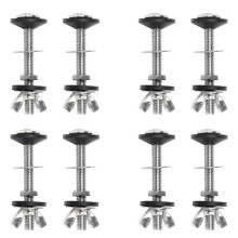 8 Pack Toilet Tank to Bowl Bolt Kits Cistern Bolts Kit,Stainless Steel Toilet Pan Fixing Fitting with Double Gaskets