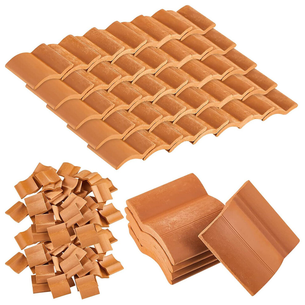 200Pcs Roof Tiles Building Set Miniature Tiles Mini Dollhouse Shingles Fake Tile Landscape Kitchen Garden Accessories 6133752314416