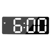 LED Mirror Alarm Clock with Large Digital Display, Modern Sleek Design for Bedroom, Dorm, Home Decor