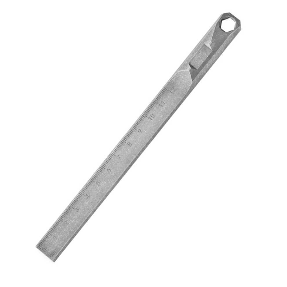 Portable Titanium Rod Measurement Hard Straight Ruler Waist Hanging Crowbar 8Mm Hex Key Melt Sandblasting 9001264829681