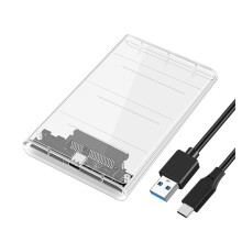 Gabinete de HDD USB3.0/Type-C de 2,5 Polegadas Caso de Disco RíGido SSD SATA3 para USB 3.0 Caixa de HDD Transparente USB C HDD Case 5 Gbps