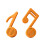 Creatief muzieksymbool theefilterbal siliconen-Karamel kleur 1