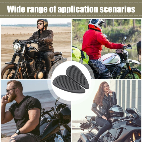 Motorcycle Tank Pad, NonSlip Joint Tank Protector, Black 2