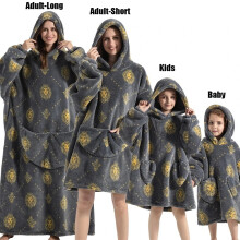 (1pc-Baby Size, tiger) Oversized Blanket Flannel Warm Family Halloween Avocado Women HomewearSweatshirt