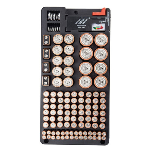 Battery Storage Box Organizer Holder with Digital Display and Tester for Battery Level Check for AAA AA C D 9V 2