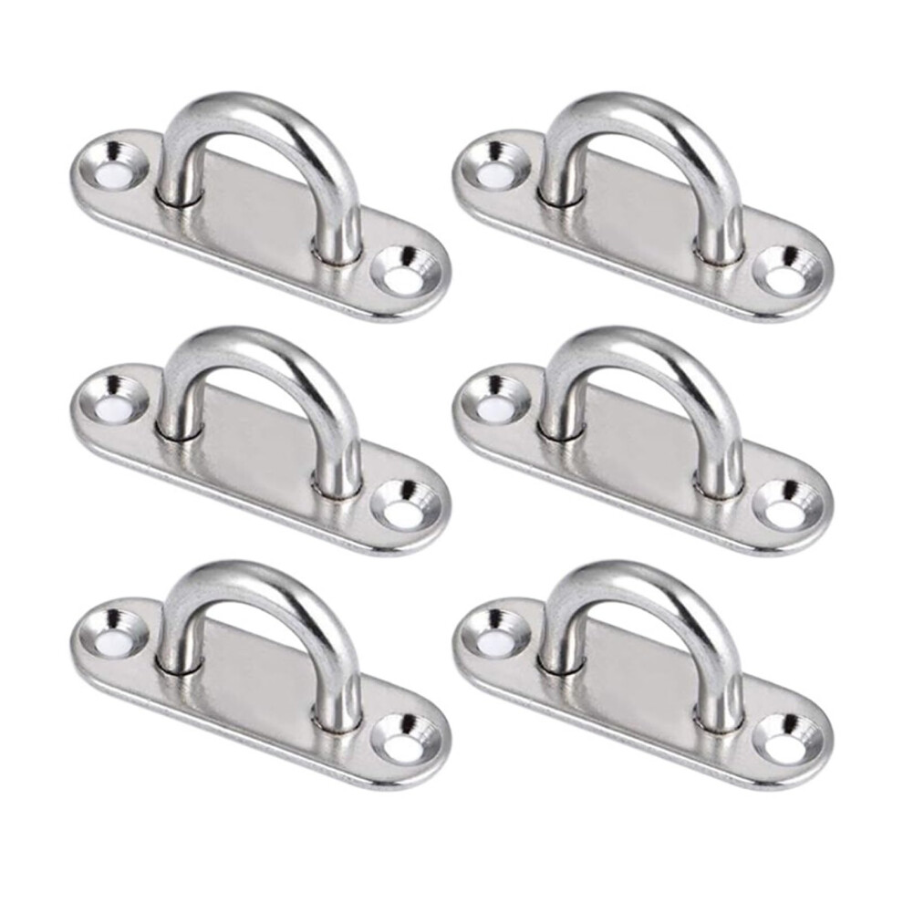Ceiling Hooks With Utype Screws, Stainless Steel Eye Plate, 6 Pieces, 5 Mm 9119770633569
