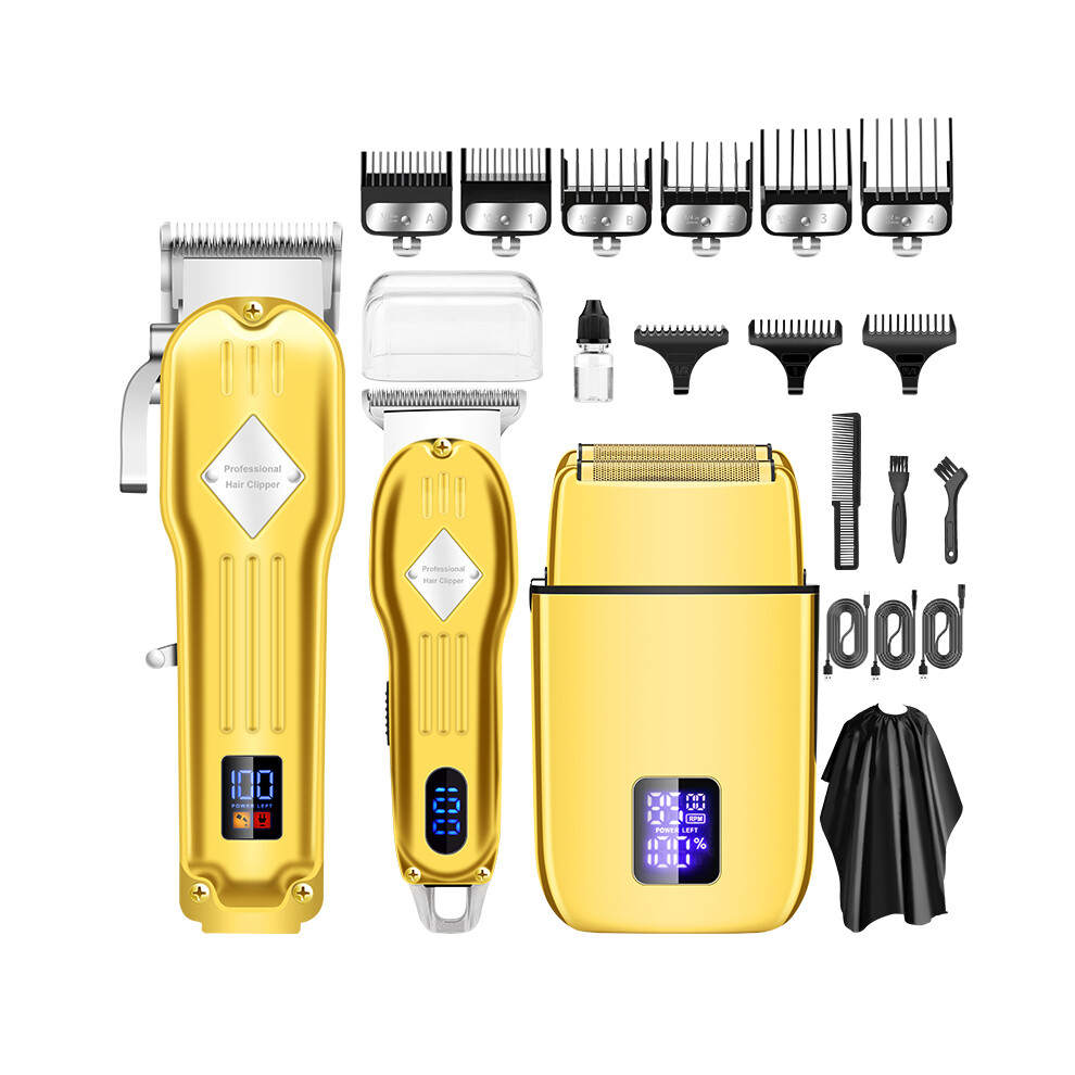 Inf Gold Professional Hair Clipper Beard Trimmer Set