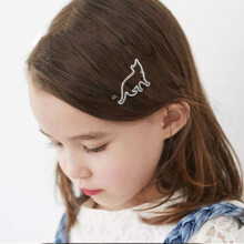 Barrette à cheveux chaton, style minimaliste pour filles, pince antidérapante avec ornement ajouré tendance, élastique à cheveux pour queue de