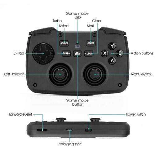 RK707 2.4GHz Wireless Controller di Gioco Portatile Tastiera Mouse Combo Funzione Turbo per PC/per Raspberry Pi2/Android TV 2