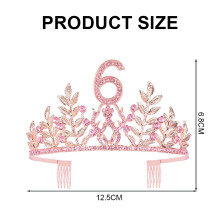 Set per festeggiare la principessa celeste, decorazioni di compleanno, fascia glitterata, tiara con strass in lega ecologica per regali di