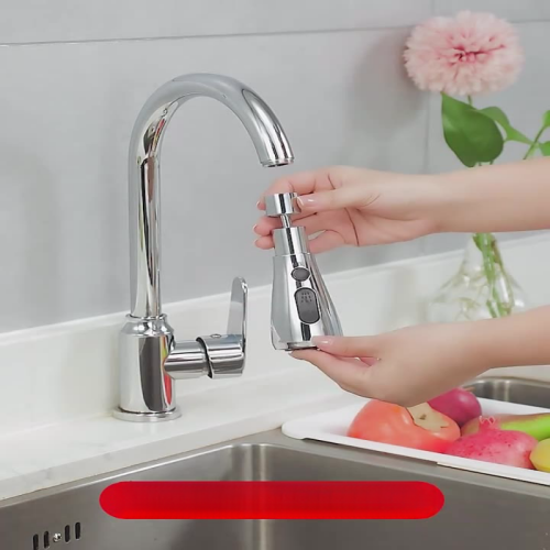 360-Grad drehbarer Küchenarmatur-Düsenaufsatz, erhöhter Wasserdruck, Kupfer und ABS Silver 2