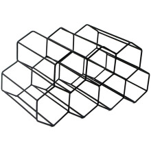 Meget holdbar vinreol med unikt sekskantet design, fritstående og pladsbesparende til at vise din vinsamling på bordplader og borde, nemt