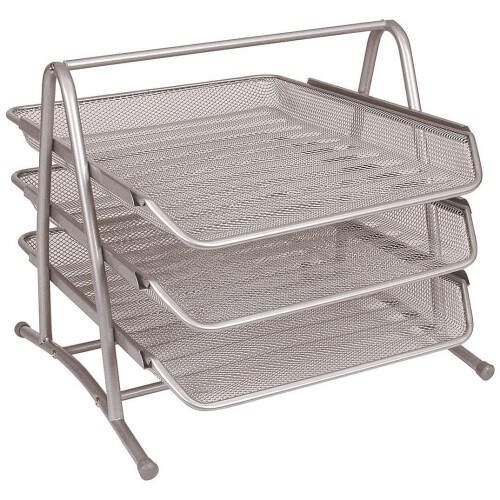 3Tier Letter Tray  Silver